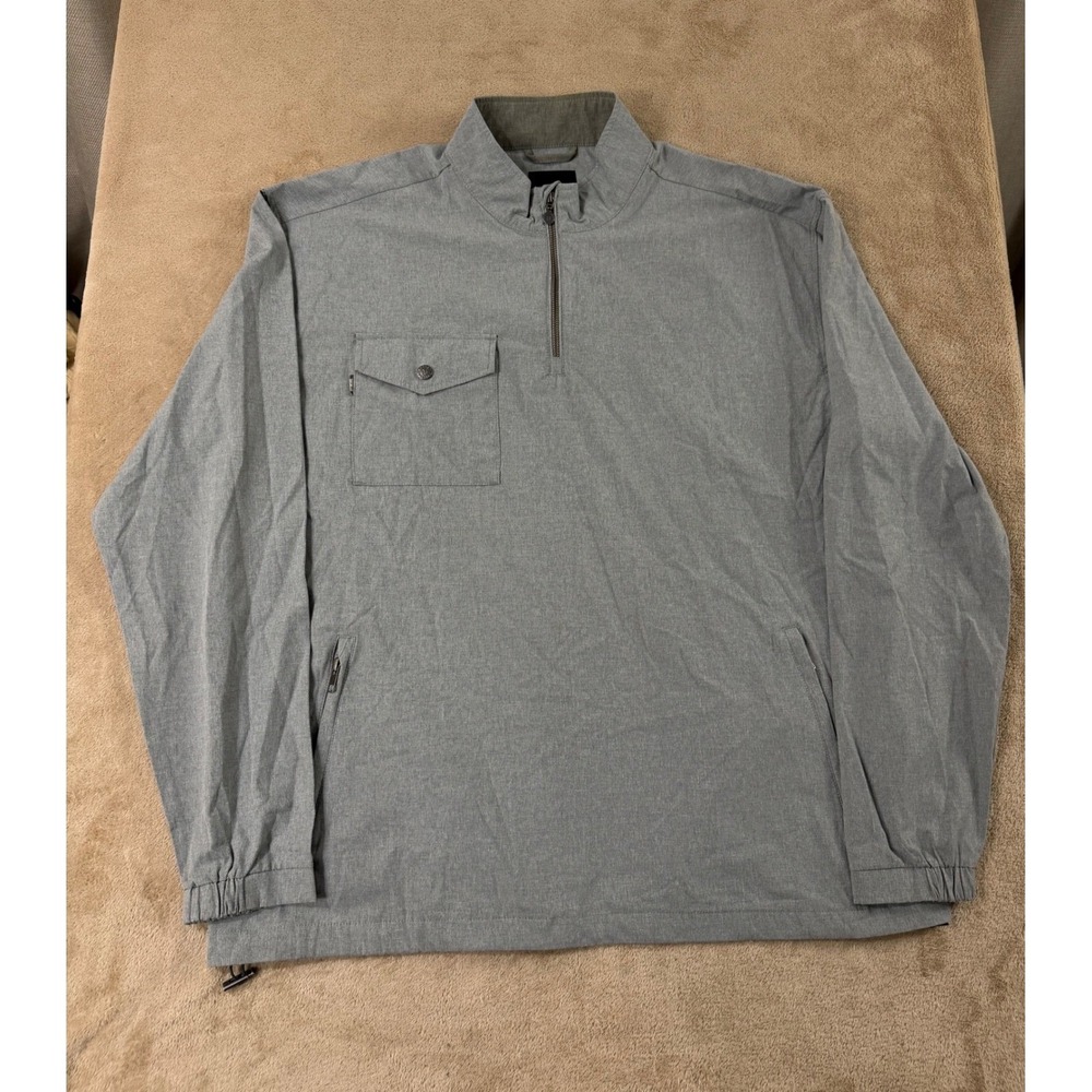 Linksoul Repreve Recycled Blend Jacket Men's XL Grey Quarter Zip Pullover EUC